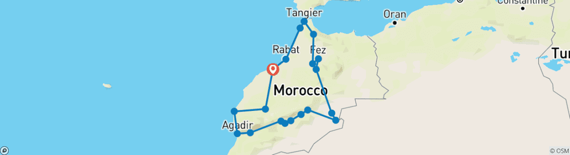 Imagen de un mapa que muestra la ruta del circuito