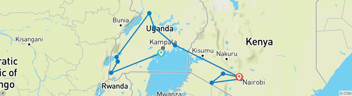 Imagen de un mapa que muestra la ruta del circuito