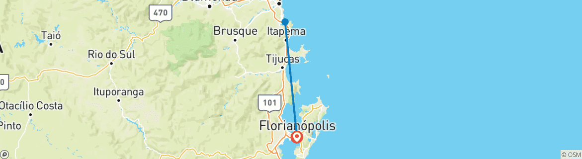 Image d'une carte montrant l'itinéraire du circuit