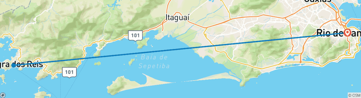 Image d'une carte montrant l'itinéraire du circuit