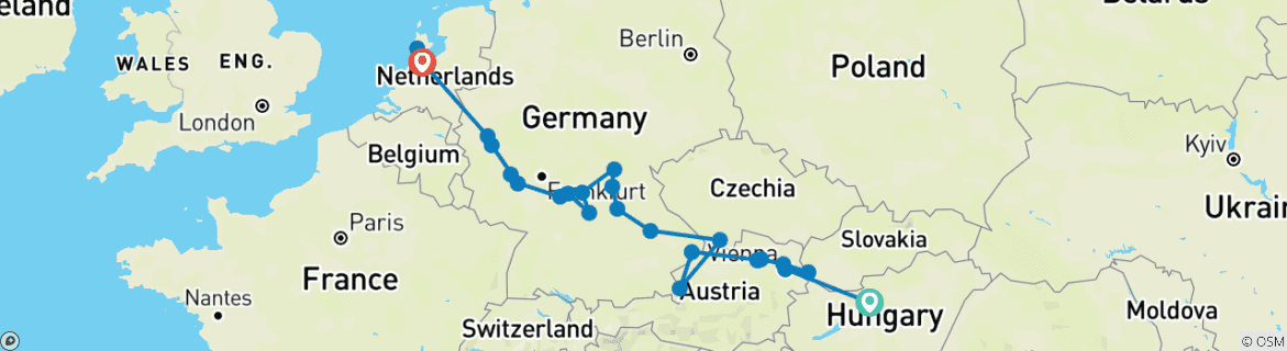 Karte mit der Reiseroute
