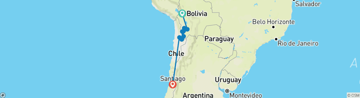 Karte von Reisen: Entdecken Sie Bolivien und Chile – National Geographic