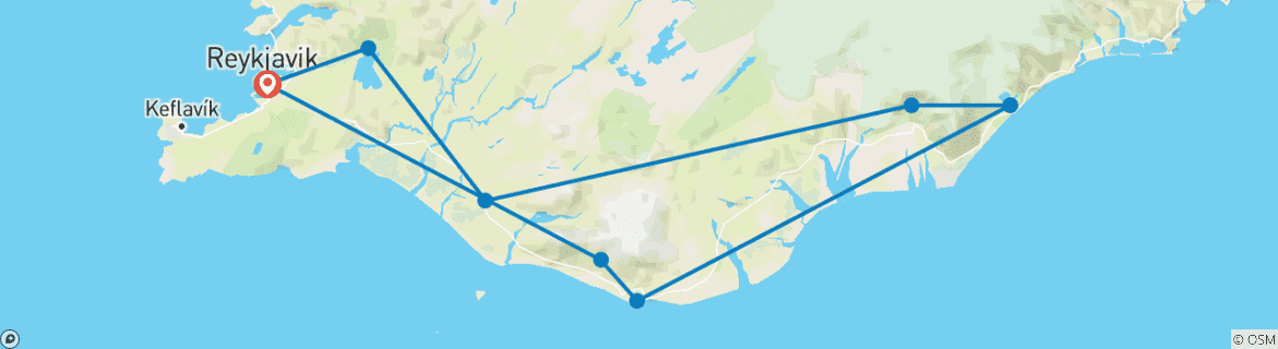 Image d'une carte montrant l'itinéraire du circuit