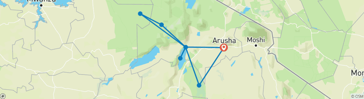 Image d'une carte montrant l'itinéraire du circuit