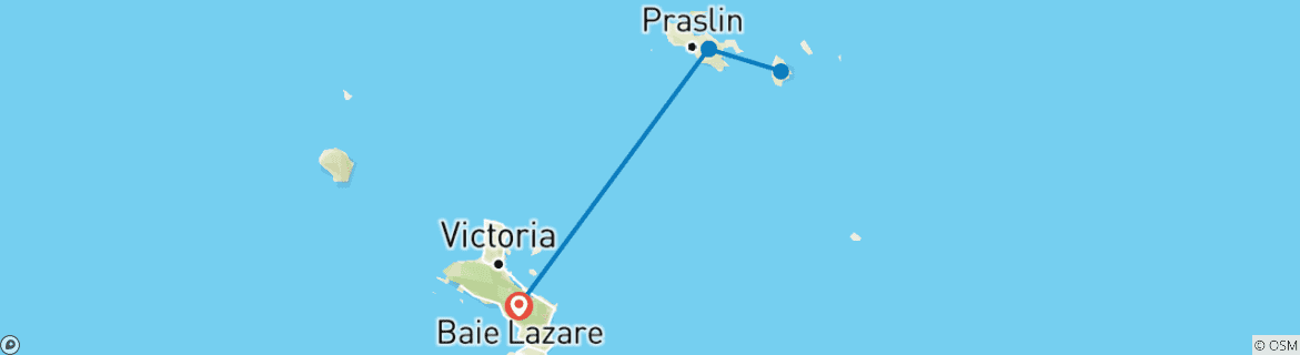 Karte mit der Reiseroute