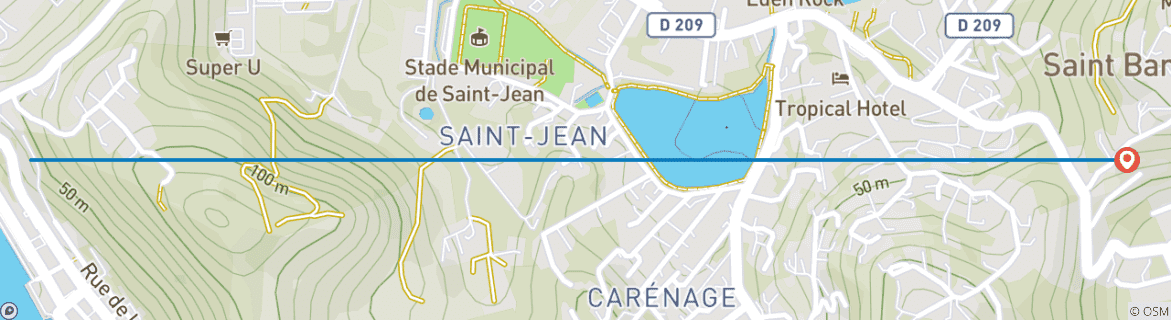 Image d'une carte montrant l'itinéraire du circuit