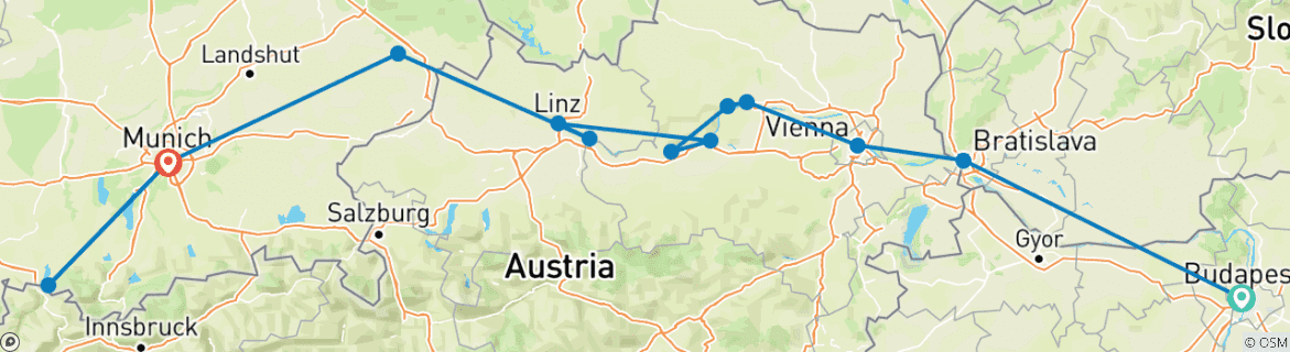 Imagen de un mapa que muestra la ruta del circuito