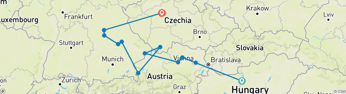 Imagen de un mapa que muestra la ruta del circuito