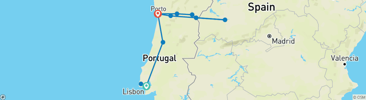 Image d'une carte montrant l'itinéraire du circuit