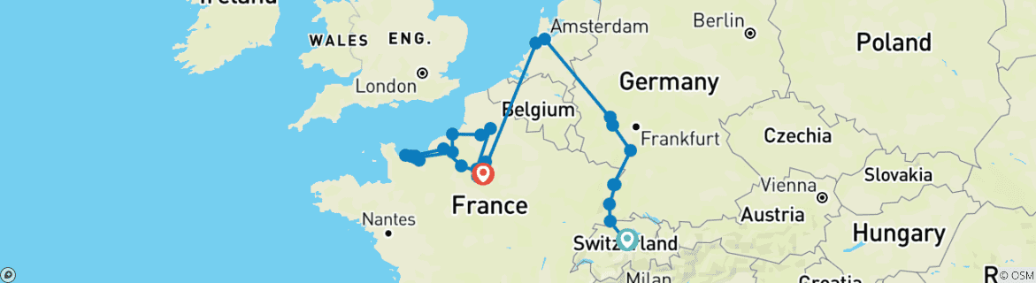 Imagen de un mapa que muestra la ruta del circuito