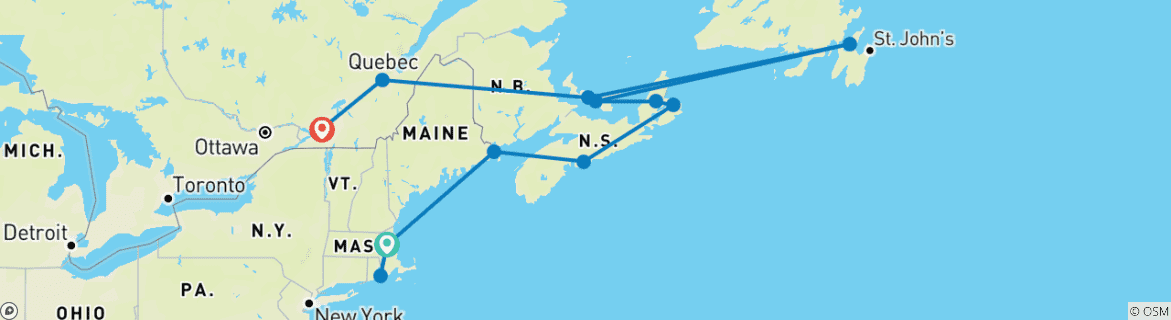 Imagen de un mapa que muestra la ruta del circuito