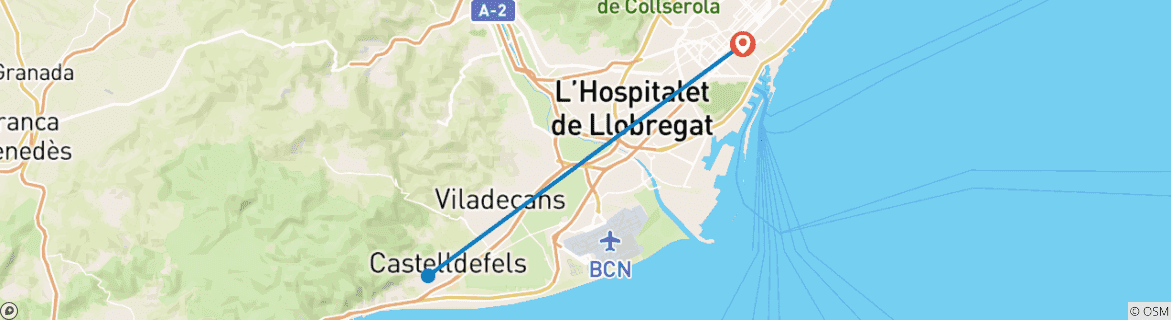 Image d'une carte montrant l'itinéraire du circuit