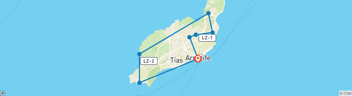 Image d'une carte montrant l'itinéraire du circuit