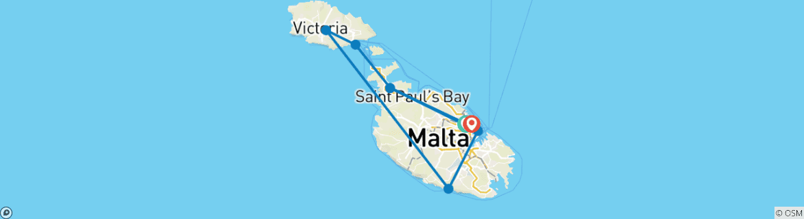 Image d'une carte montrant l'itinéraire du circuit