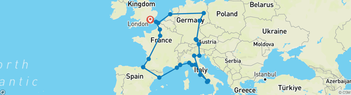 Imagen de un mapa que muestra la ruta del circuito