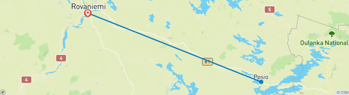 Image d'une carte montrant l'itinéraire du circuit