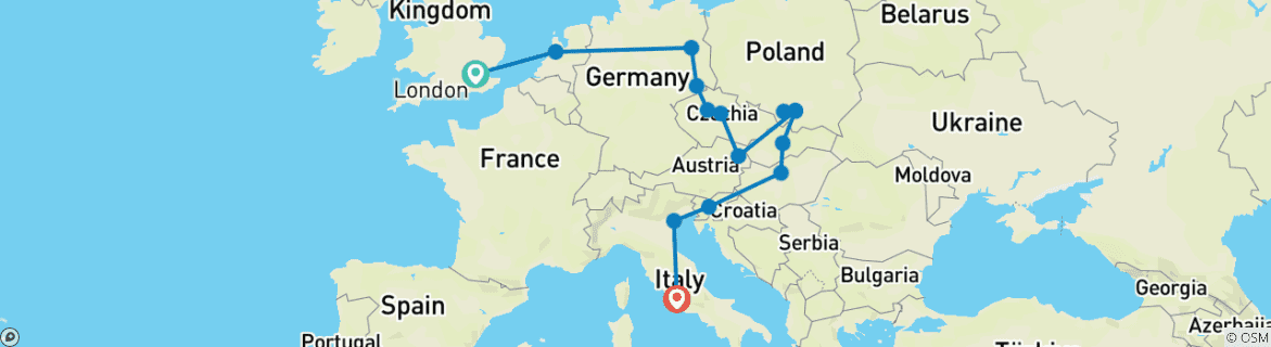 Image d'une carte montrant l'itinéraire du circuit
