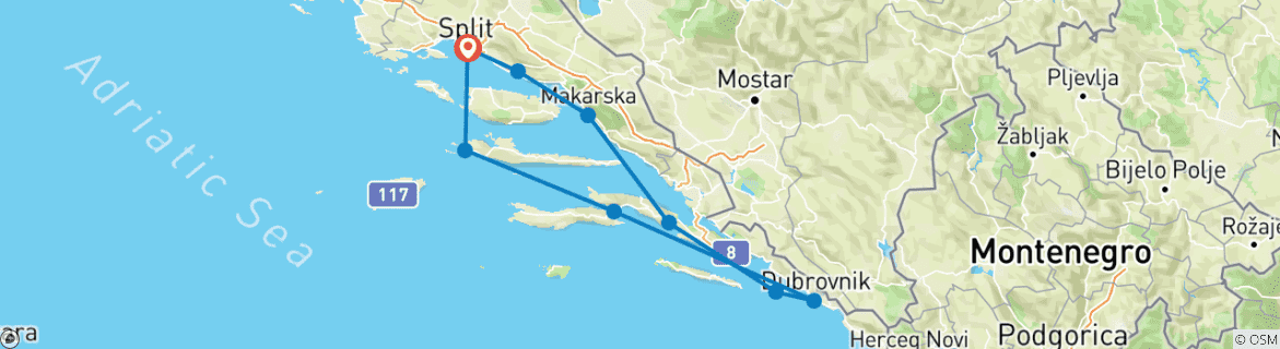Imagen de un mapa que muestra la ruta del circuito