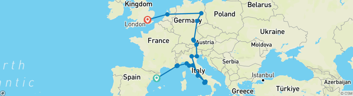 Imagen de un mapa que muestra la ruta del circuito