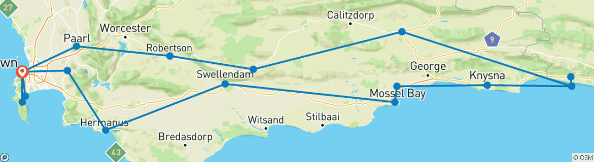 Imagen de un mapa que muestra la ruta del circuito