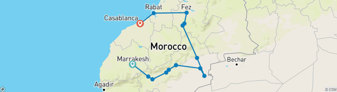 Imagen de un mapa que muestra la ruta del circuito