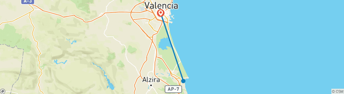 Image d'une carte montrant l'itinéraire du circuit