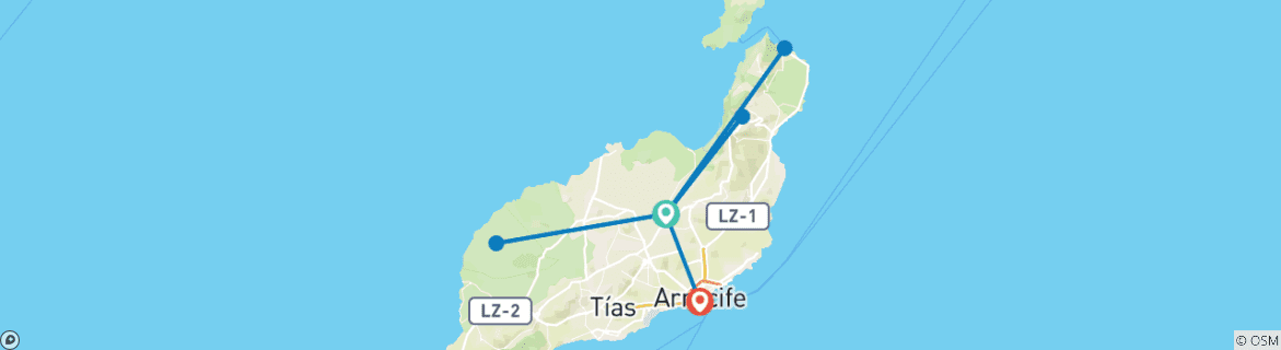 Image d'une carte montrant l'itinéraire du circuit