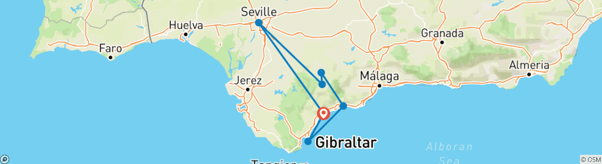 Image d'une carte montrant l'itinéraire du circuit