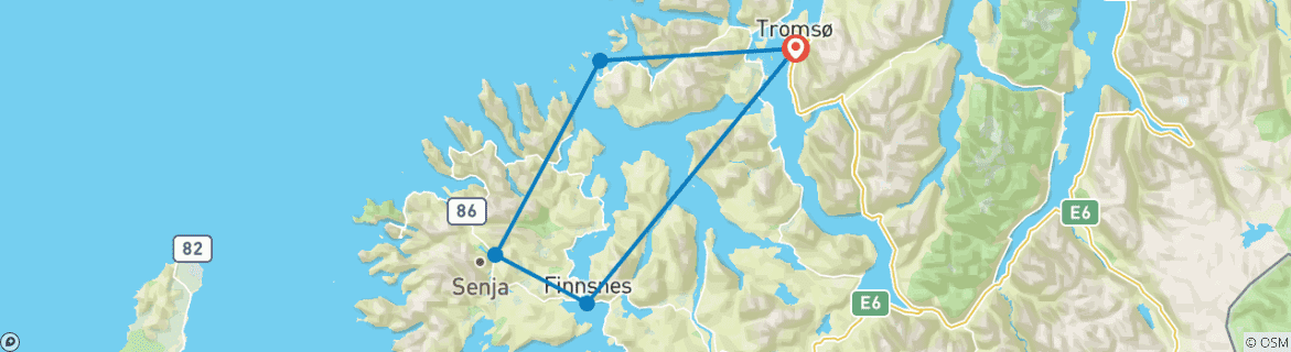 Image d'une carte montrant l'itinéraire du circuit