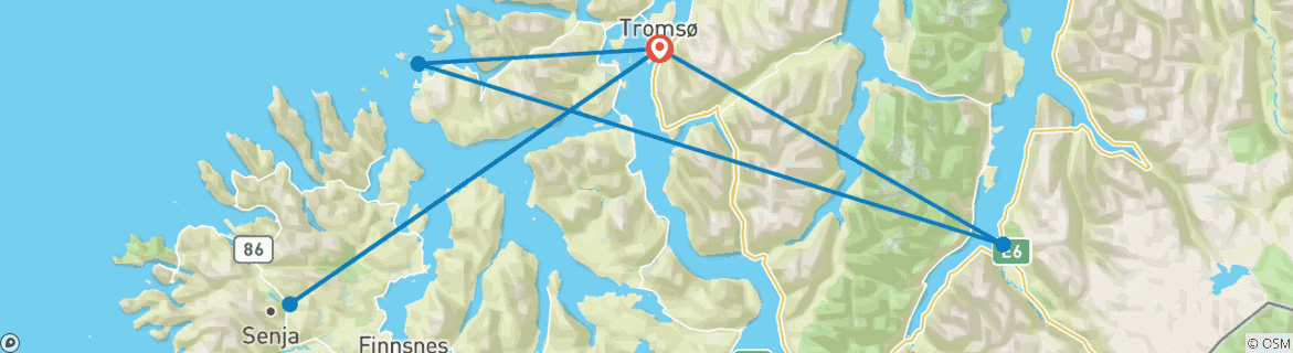 Image d'une carte montrant l'itinéraire du circuit