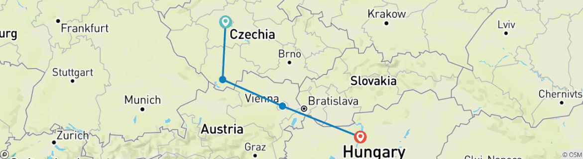 Karte mit der Reiseroute