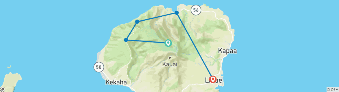 Image d'une carte montrant l'itinéraire du circuit