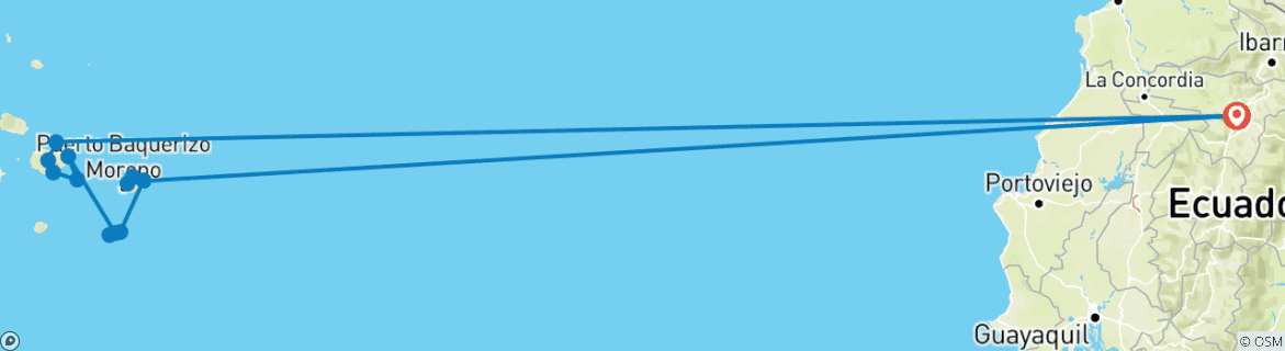Karte mit der Reiseroute