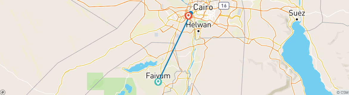Carte du circuit Escapade en Égypte : du Caire au Fayoum