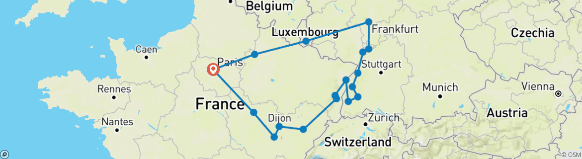 Imagen de un mapa que muestra la ruta del circuito