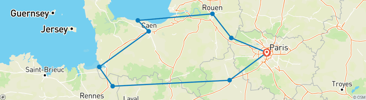 Imagen de un mapa que muestra la ruta del circuito
