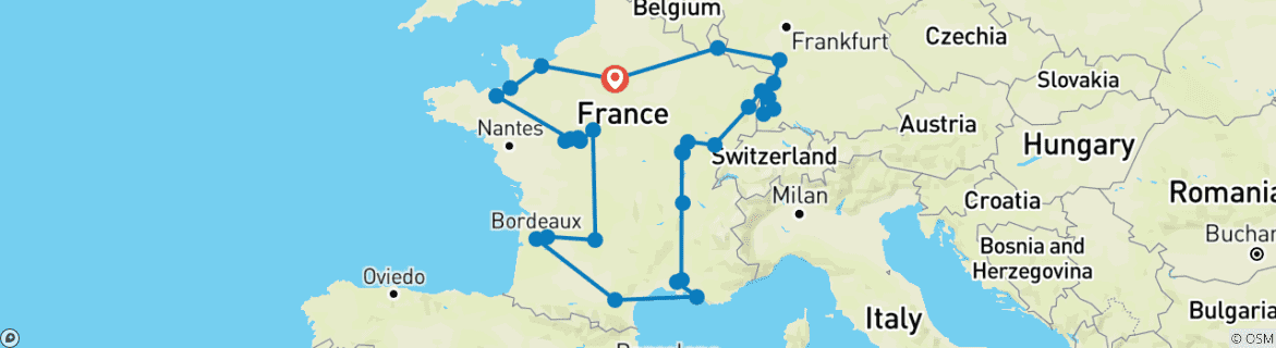 Imagen de un mapa que muestra la ruta del circuito
