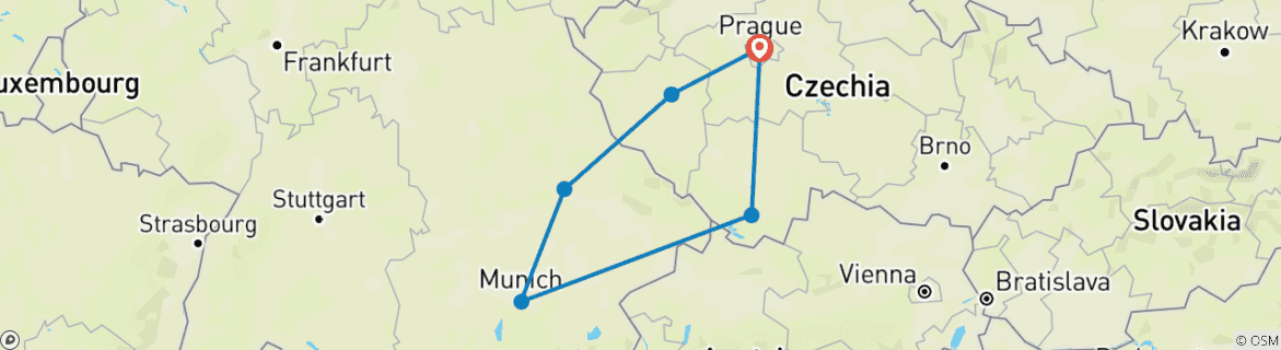 Image d'une carte montrant l'itinéraire du circuit
