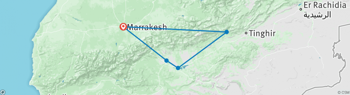 Karte mit der Reiseroute