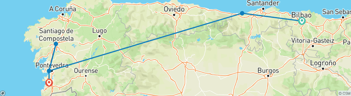 Image d'une carte montrant l'itinéraire du circuit
