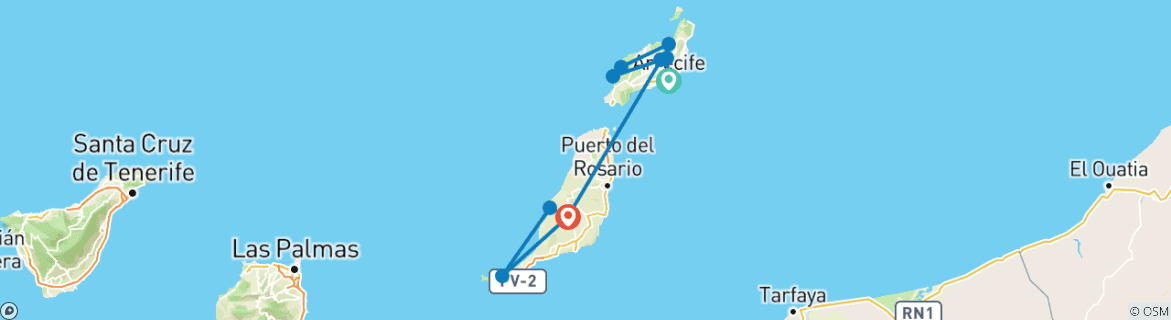 Image d'une carte montrant l'itinéraire du circuit