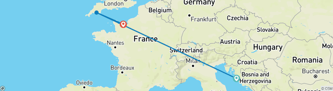 Image d'une carte montrant l'itinéraire du circuit