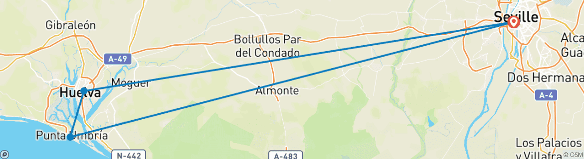 Image d'une carte montrant l'itinéraire du circuit