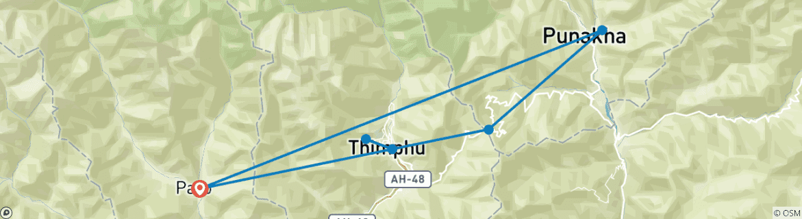 Image d'une carte montrant l'itinéraire du circuit
