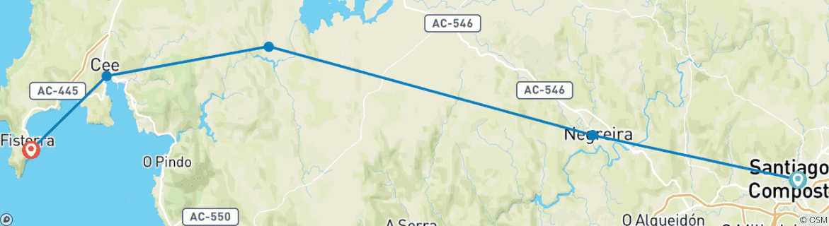 Image d'une carte montrant l'itinéraire du circuit