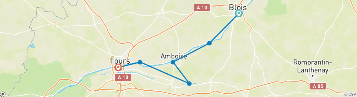 Foto van een kaart met de route van de rondreis