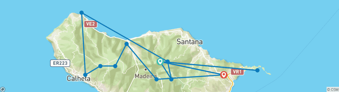 Image d'une carte montrant l'itinéraire du circuit