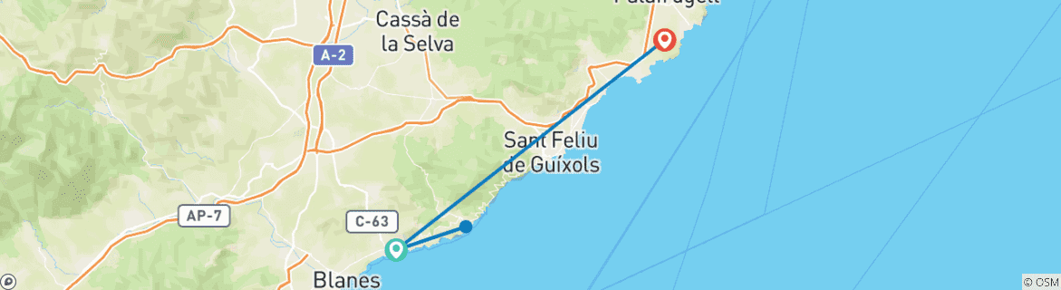 Image d'une carte montrant l'itinéraire du circuit