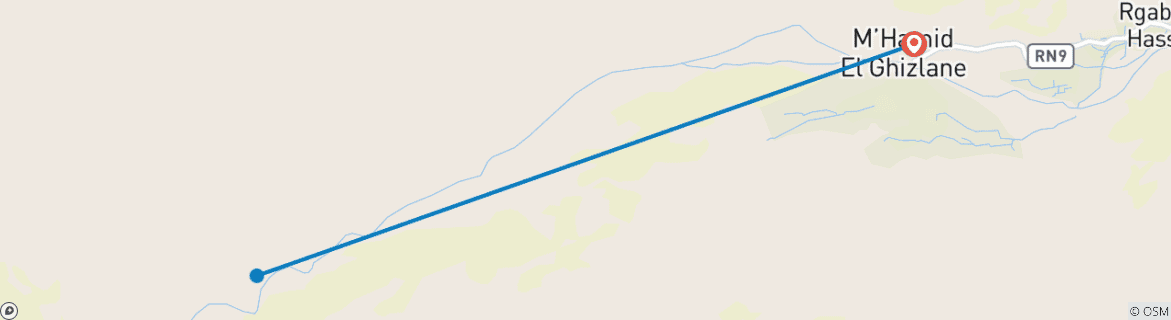 Image d'une carte montrant l'itinéraire du circuit