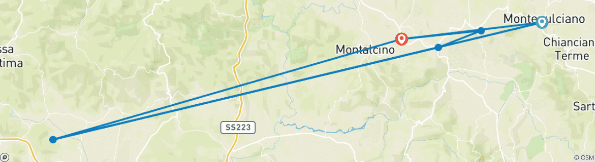 Image d'une carte montrant l'itinéraire du circuit